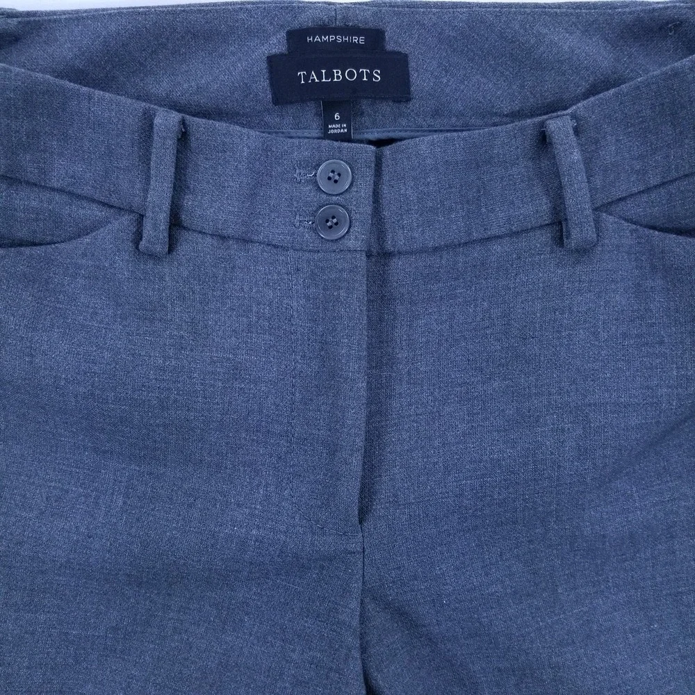 Talbots Women Dress Pants‎ Hampshire Ankle 6 Blue Grey Career Trousers